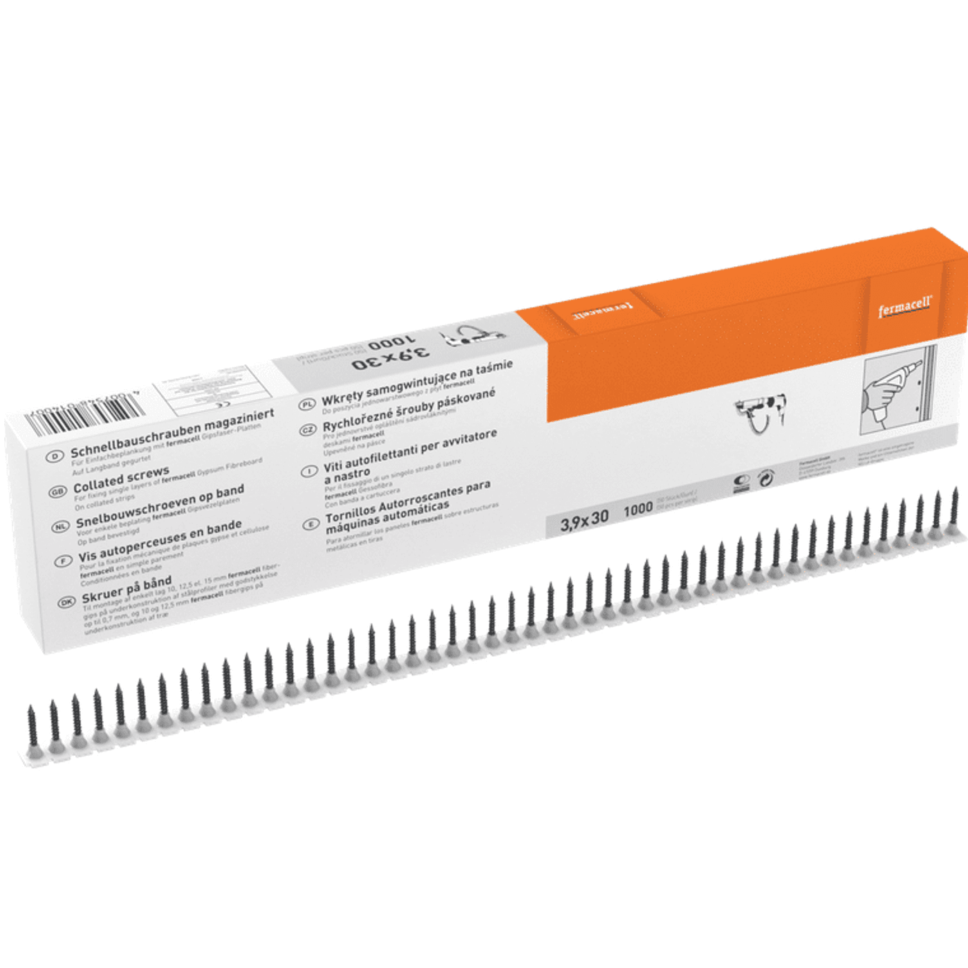 Fermacell Fibergipsskruer - 3,9x30 mm - 1000stk Bånd