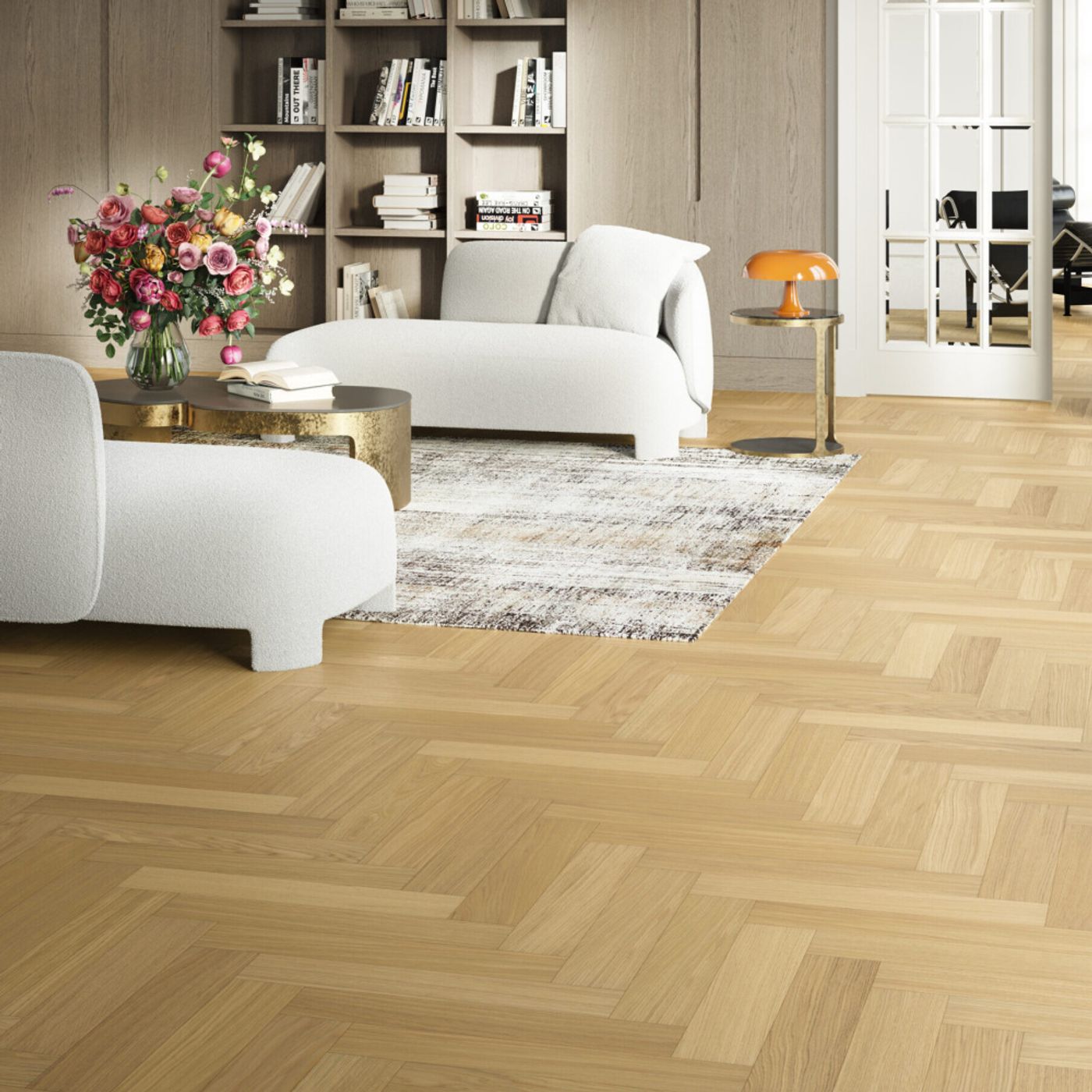 Herdet Tregulv Fiskeben Parky Swing - Natural Oak Premium